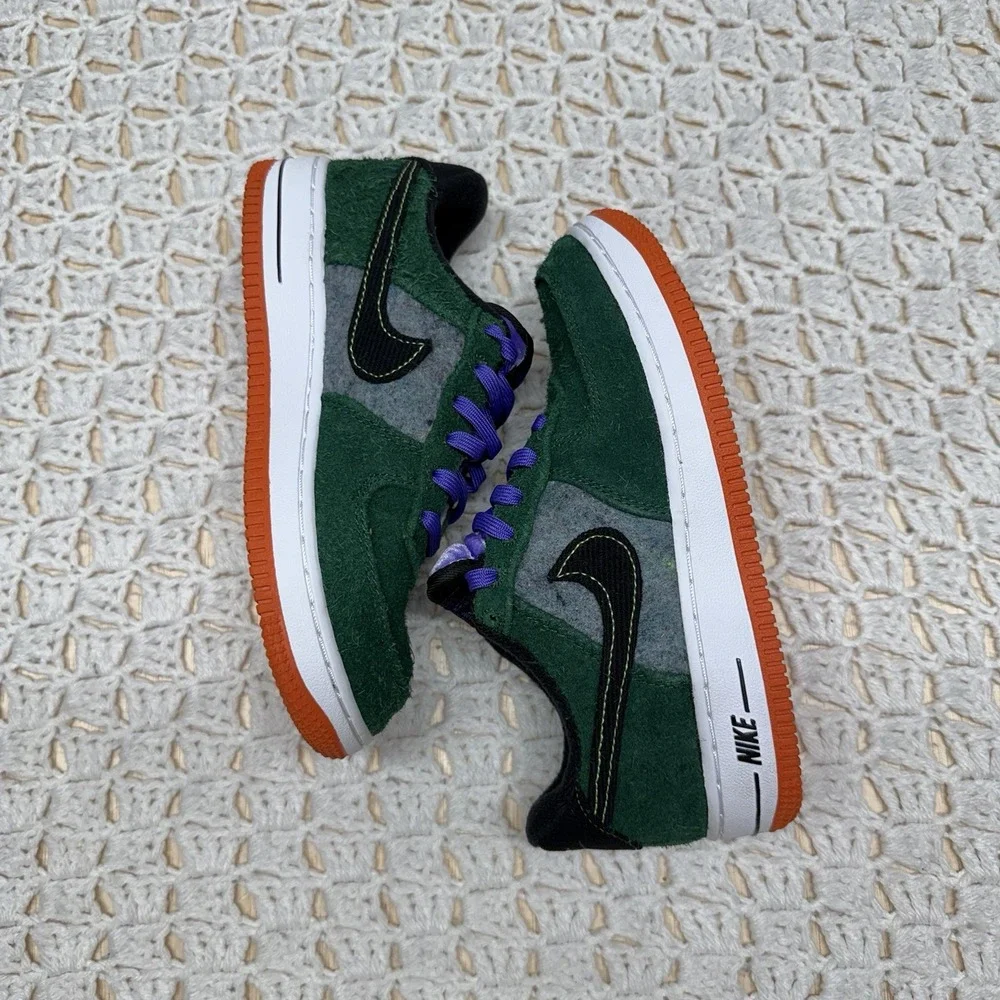 Nike Air Force 1 LV8 Sneakers Shoes Youth Sz 2Y Green Lace Up Casual DZ5289-300